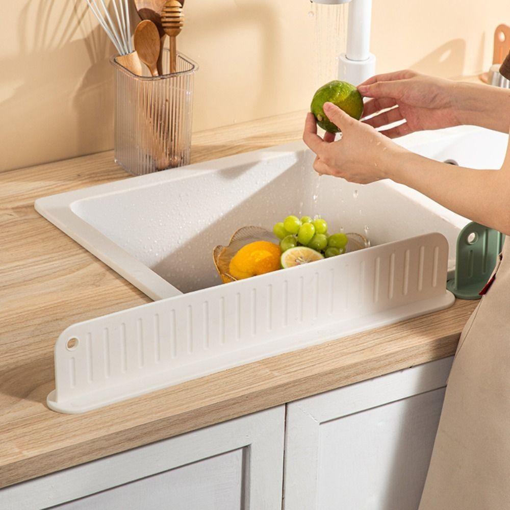 Silicone Water Baffle Barrier Sink Flap Block Easy Cleaning Sink Splash Guard  Household