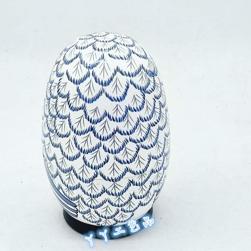 Egg Owl Russian Nesting Dolls - Five-Layer Wooden Toy & Ornament for Kids' Birthday or Christmas Gift.