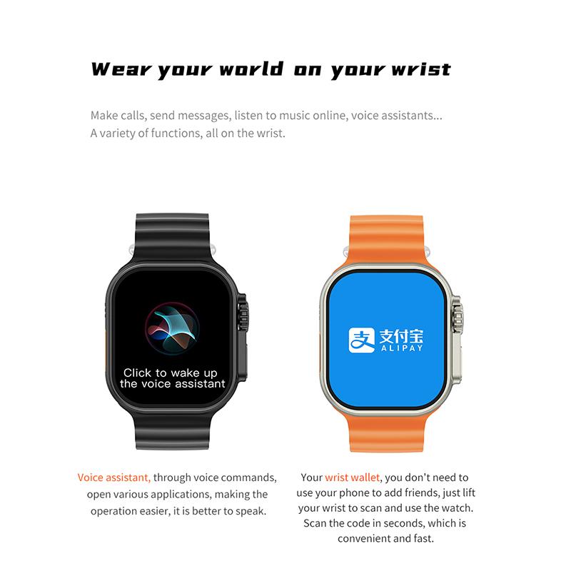 2023 Новые Смарт-часы Температура тела Ultra Series 8 NFC Smartwatch Беспроводная зарядка Bluetooth Вызов Мужчины
