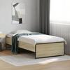 VidaXL Bed Frames Sonoma Oak 75x190 Cm Engineered Wood and Metal, Bedroom Furniture, Slatted Base,, Bed, Single Bed 845252