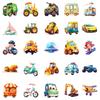 50 24-Year-Old Animated Vehicle Series Stickers Cartoon Truck Excavator Decorative Suitcase Children'S Stickers