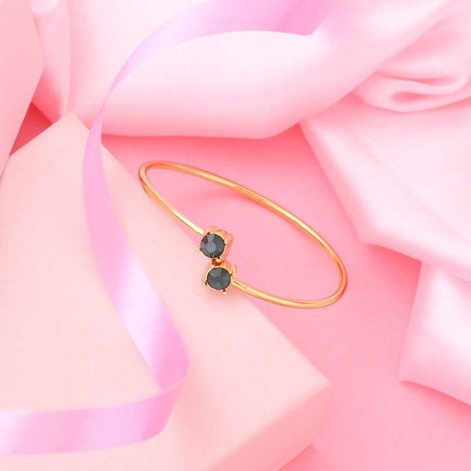 Estele Green Stone Bangle Браслет из модала для женщин