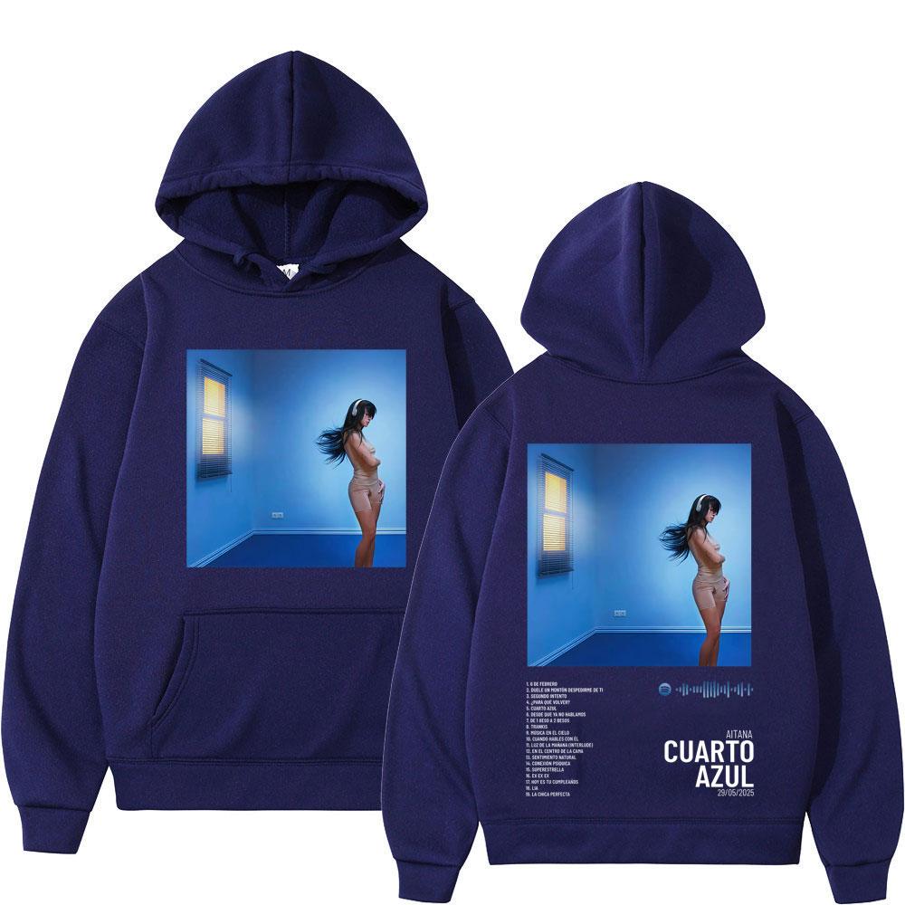 Aitana Cuarto Azul Album 2025 Graphic Print Hoodies Men Women Oversized Loose Tracksuit Long Sleeves Fleece Aesthetics Pullover