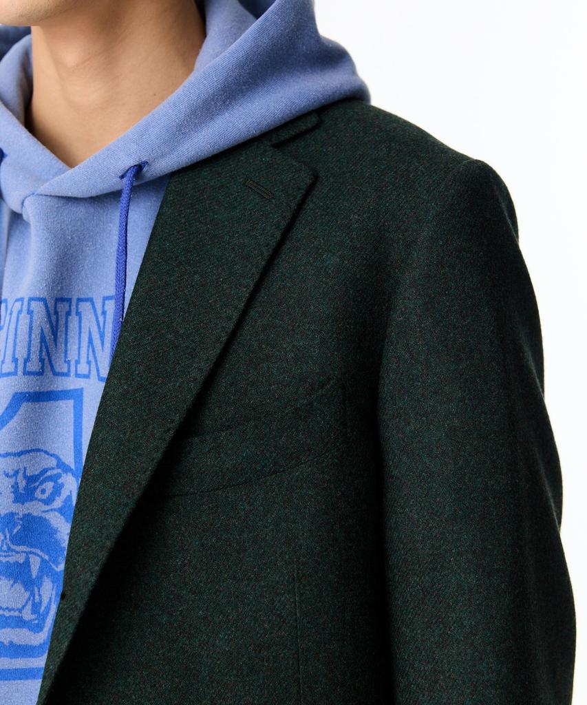 Man On The Boon Notched Lapel Wool Single Jacket_Melange Green 4714302012