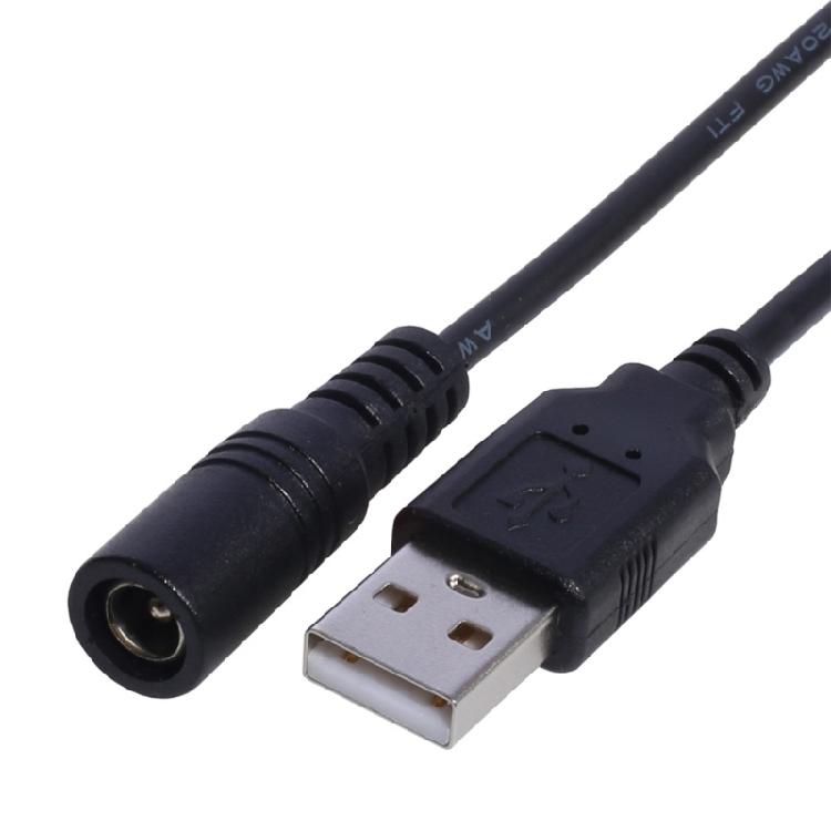 30см USB на DC 5.5x2.1мм 5В Кабель питания Штекер USB на штекер DC (бочка) Провод