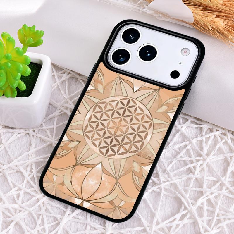 Чехол для телефона 'Цветок Жизни в Лотосе Пастельные Золота' для iPhone 17 Air 16 15 11 12 14 13 Pro Max Ударопрочный Чехол