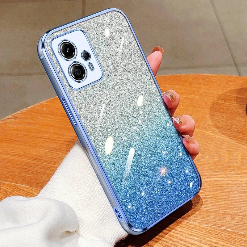 Модный блестящий чехол с градиентным покрытием для Moto G13 G23 G30 G32 G50 G60 G52 G53 G72 G73 G8 G9 Plus E20 E32, силиконовая задняя крышка