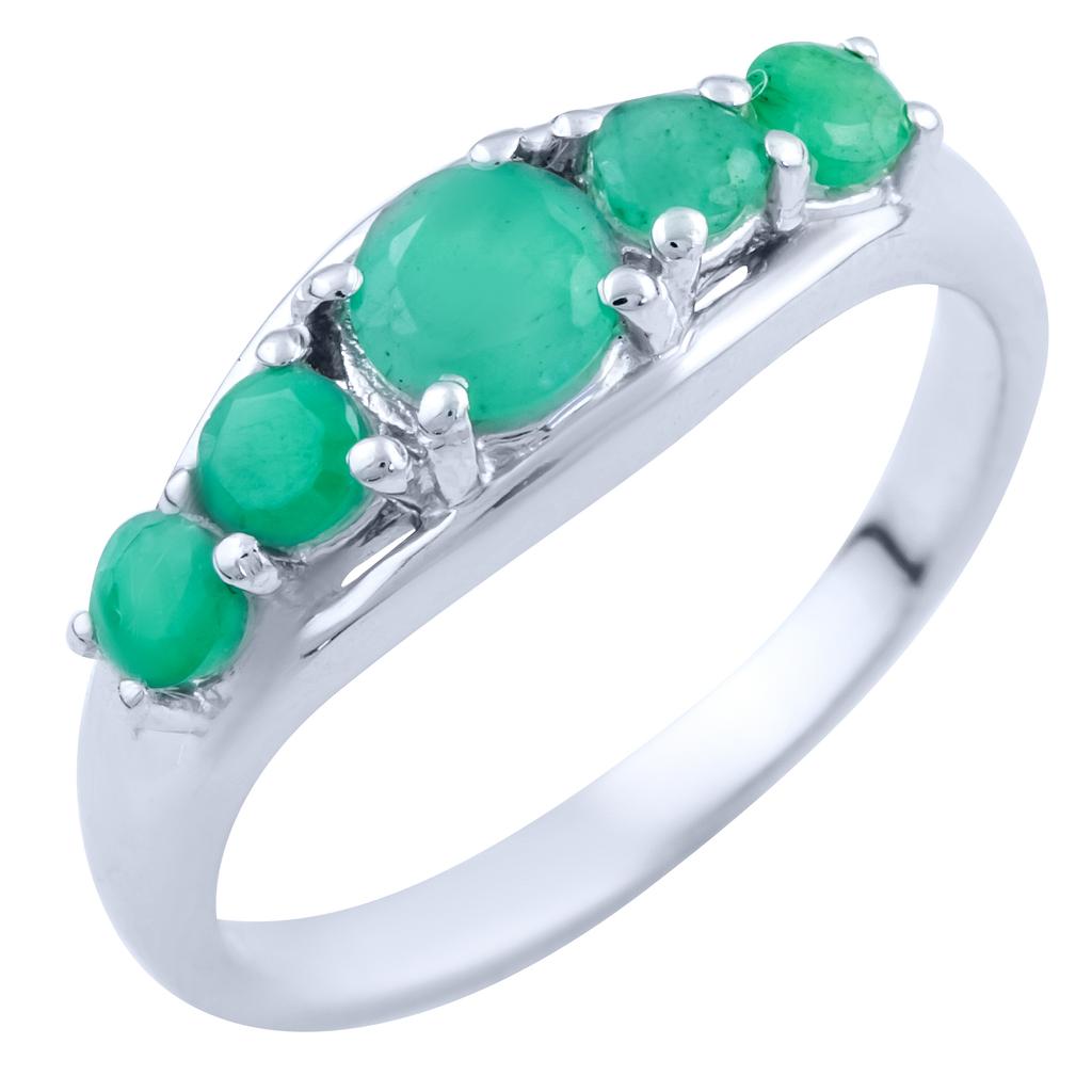 Silver Ring with Natural Emerald 2.633ct, Item Weight 2.85 G (1803493)