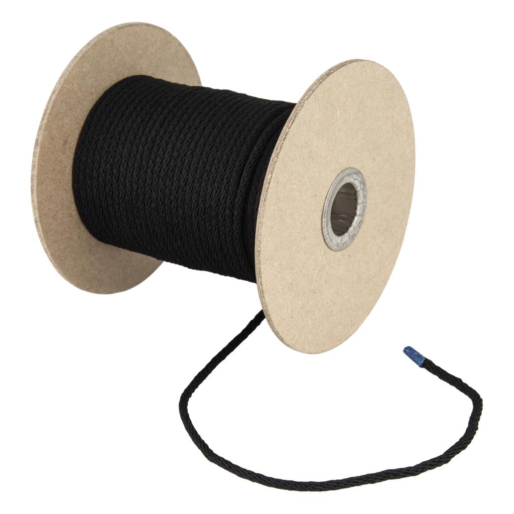 Black Dyed Nylon Filament Braided Sleeve Approximately 5mm 32-strand (flat Cord, Wide, 100m)
