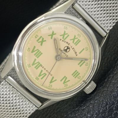 FAVRE LEUBA SEA KING ВИНТАЖНЫЕ МЕХАНИЧЕСКИЕ ШВЕЙЦАРСКИЕ МУЖСКИЕ ЧАСЫ С КРЕМОВЫМ ЦИФЕРБЛАТОМ a703814-1