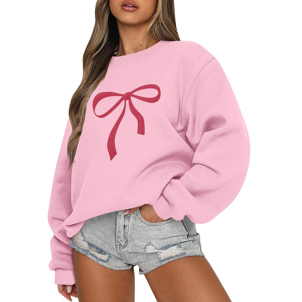 Women Tops Women's Long Sleeve Sweatshirt Casual Crewneck Loose Fit Pollover Fleece Tops