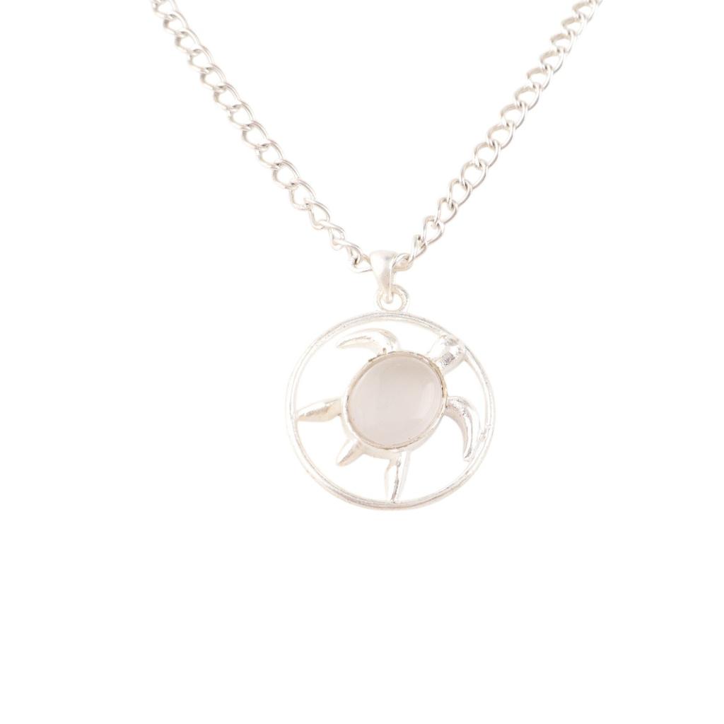 Селенит Драгоценный камень 925 Стерлинговое серебро Ювелирные изделия Ручной работы Подвеска Подарок для девушки CP-2-46