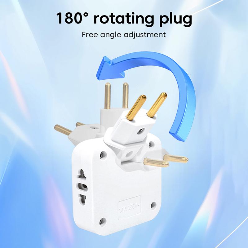 Вращающаяся на 180 градусов розетка 3-в-1 EU Plug Converter Удлинитель для путешествий EU Multi-Plug Тонкий беспроводной адаптер для розеток Розетки