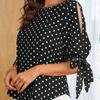 Fashion Womens Summer O-neck Tops Casual Half Sleeve Polka Dot Print Blouse