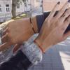Парные Красные Браслеты Нержавеющая Сталь Женские Стальные Бусины Бесконечная Любовь Черная Веревка Браслет на Запястье Плетение Регулируемый Браслет на Запястье Подарок Модные Браслеты
