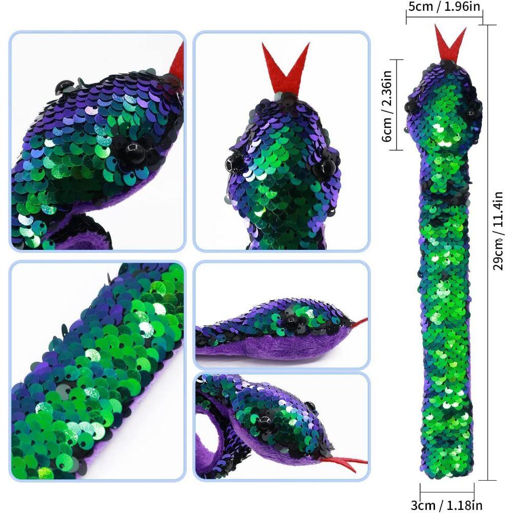 Браслет с пайетками и змеей, двусторонний, с хлопком, круг, игрушки, блестящий браслет для вечеринки по случаю рождения ребенка