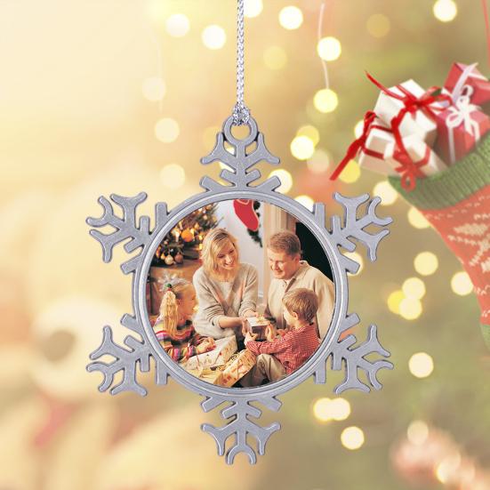 Снежинка Подвеска Рождественское украшение DIY Фото Подвесное украшение Сплав Снежинка Рождественская елка Настенное окно