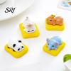 Resin Miniature 3 Pcs Mini Sleeping Animal On Pad Figurines Cute Kitten Panda Collectible Figurine Elephant Capybara Sculpture for DIY Crafts