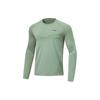 Li Ning Running Series Solid Color Logo Warm Long Sleeve Puff Sleeve T-Shirt Men Tops Gray-Green ATLT077-2
