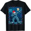 Christmas Dabbing Yeti Dab Bigfoot Santa Claus Snowy Night T-Shirt