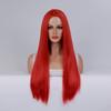 Женский длинный прямой парик, средняя часть, натуральные шелковистые термостойкие высокотемпературные волокна, костюм для вечеринки, косплей, красочные синтетические волосы