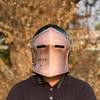Copper Green Barbuta Helmet Medieval Knight Armor 18g Mild Steel Helmet LARP Cosplay Halloween Visored Warrior Helmet