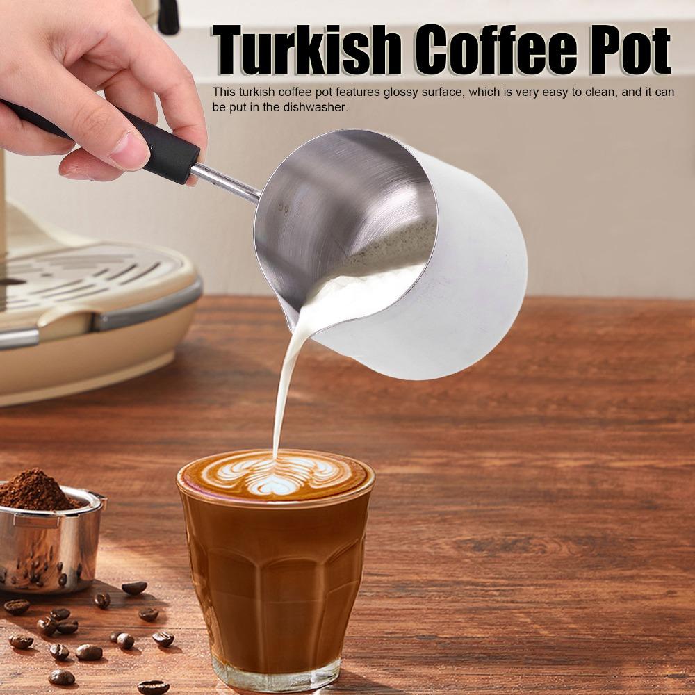 Easy to Clean Turkish Coffee Pot Stainless Steel Milk Warmer Durable Turkish Tea Pot Coffee Making