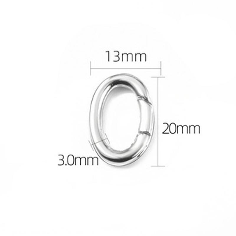 2pcs/1pc No Fade Stainless Steel Heart Spring Lobster Clasp Keychain Oval Clasps Keyring Carabiner Key Holder DIY Jewelry Making