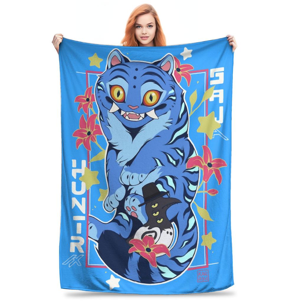 Kpop Demon Hunters Zoey Huntrix Blankets Coral Fleece Plush Super Soft Throw Blanket for Bedding Couch Bedroom Quilt