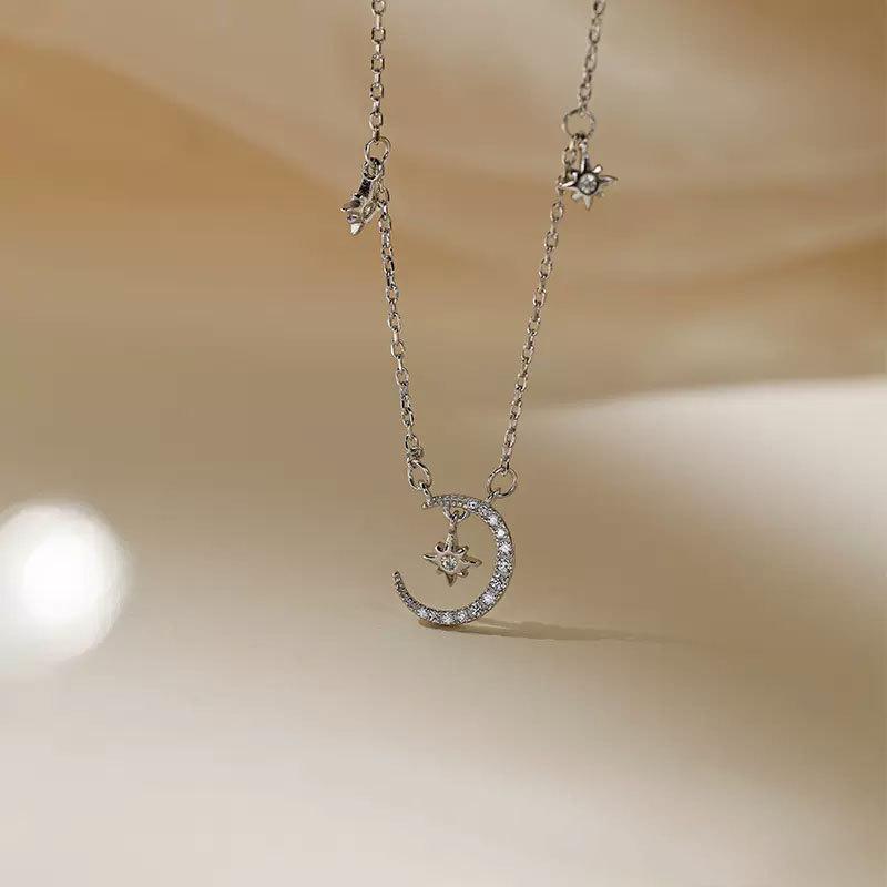 Ожерелье для женщин Niche Light Luxury ожерелье Design Sense High-end Sense Star Moon ожерелье Восьмиконечная звезда ожерелье