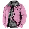 Men's Winter Halloween Casual Print Long Sleeve Button Thick Coat