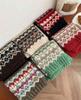 Зеленый вязаный шарф в стиле Fair Isle 2024: Зимний корейский стиль, Рождественская атмосфера, Толстая и теплая манишка для мужчин и женщин