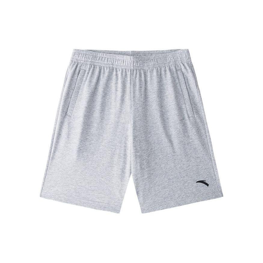 Anta Solid Color Mid Waist Breathable Casual Shorts Men Shorts Gray 952427310-1
