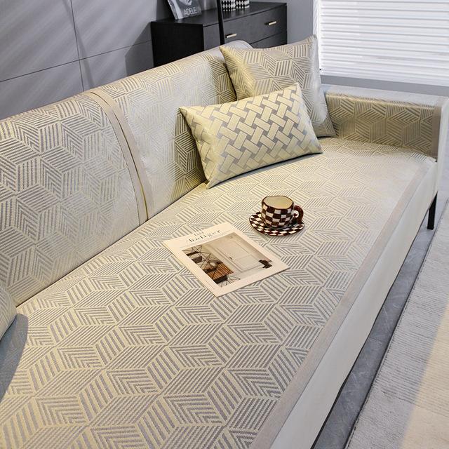 Прохладный чехол для дивана, технология ледяного шелка, диванная подушка для гостиной, летняя подушка, нескользящий чехол для дивана, пылезащитный чехол, ткань с защитой от царапин