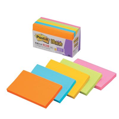 Заметки с сильным клеем, неоновые цвета, 75 x 127 мм, 90 листов x 5 книг Post-It 655-5SSAN