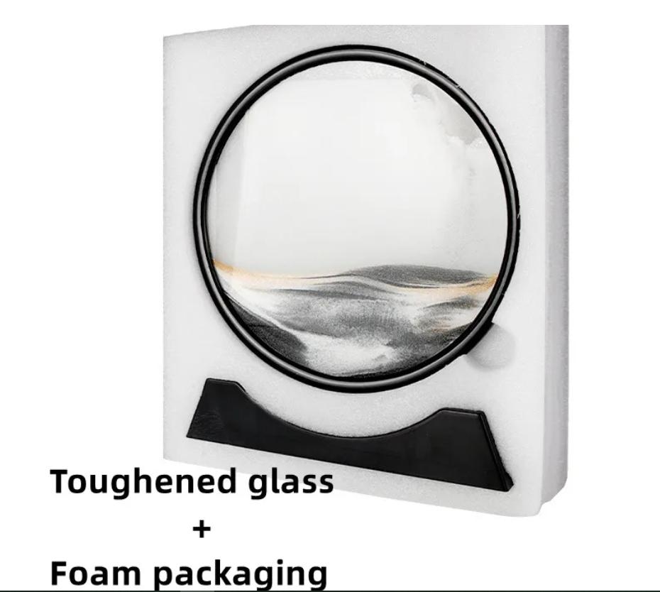 3D Стекло Движущийся Песок Искусство Креативный Песочный Пейзаж в Движении Дисплей Текущий Песок Рамка Песочные Часы Картина для Домашнего Декора для Подарков