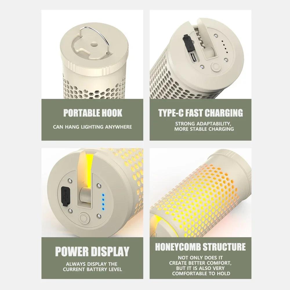 Portable Rechargeable Camping Lantern-Telescoping Dual Color Light with 2600/3000mAh Battery for Outdoor Tent Hanging Lighting