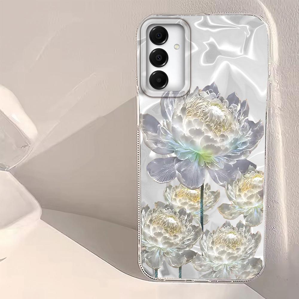 Белый пион лотос принт женский чехол для телефона для Samsung Galaxy A55 A56 A36 A26 A16 A53 A06 A14 A24 A34 A54 A15 A25 A35 обложка