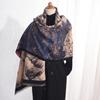 High End Ink Style Print Travel Photography Imitation Cashmere Warm Scarf for Women Chinese Elegant Temperament Shawl