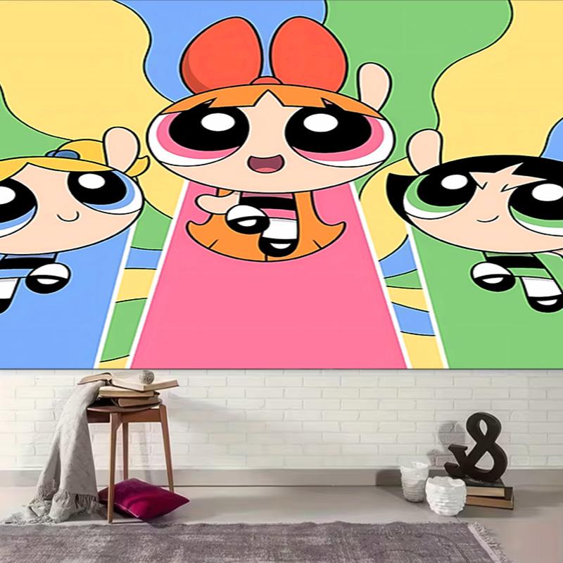 1pc The Powerpuff Girls2 Tapestry, Living Room, Bedroom, Office, Party Decor, Ideal Festive Gift