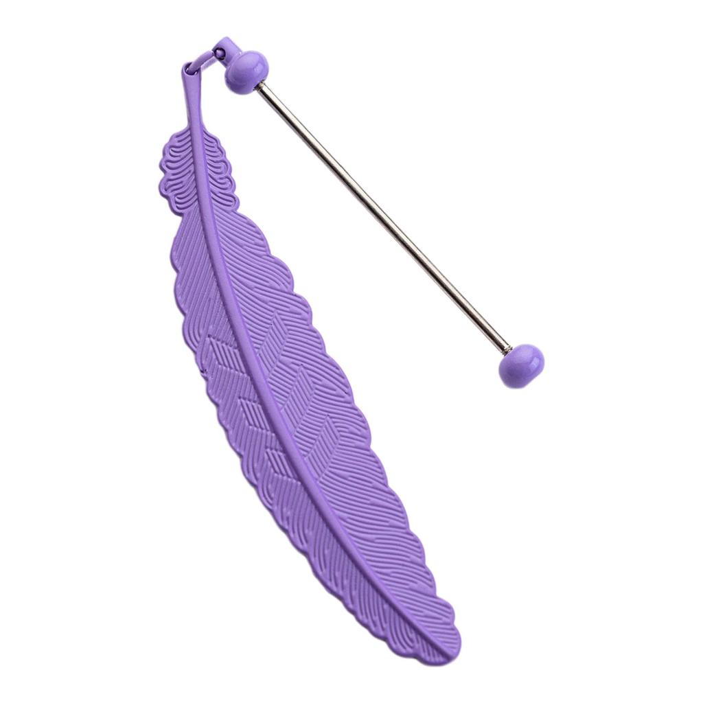 Feather Bookmarks Beadable Book Mark Metal Feather Book Page Holder for Book Lover Reader Teacher Student Gift
