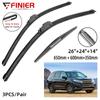3PCS Wiper Blades For Honda Pilot MK3 2016-2019 26" 24" 14" Fit Front Windshield Windscreen Window Brushes Cutter Accessories 2016 2017 2018 2019