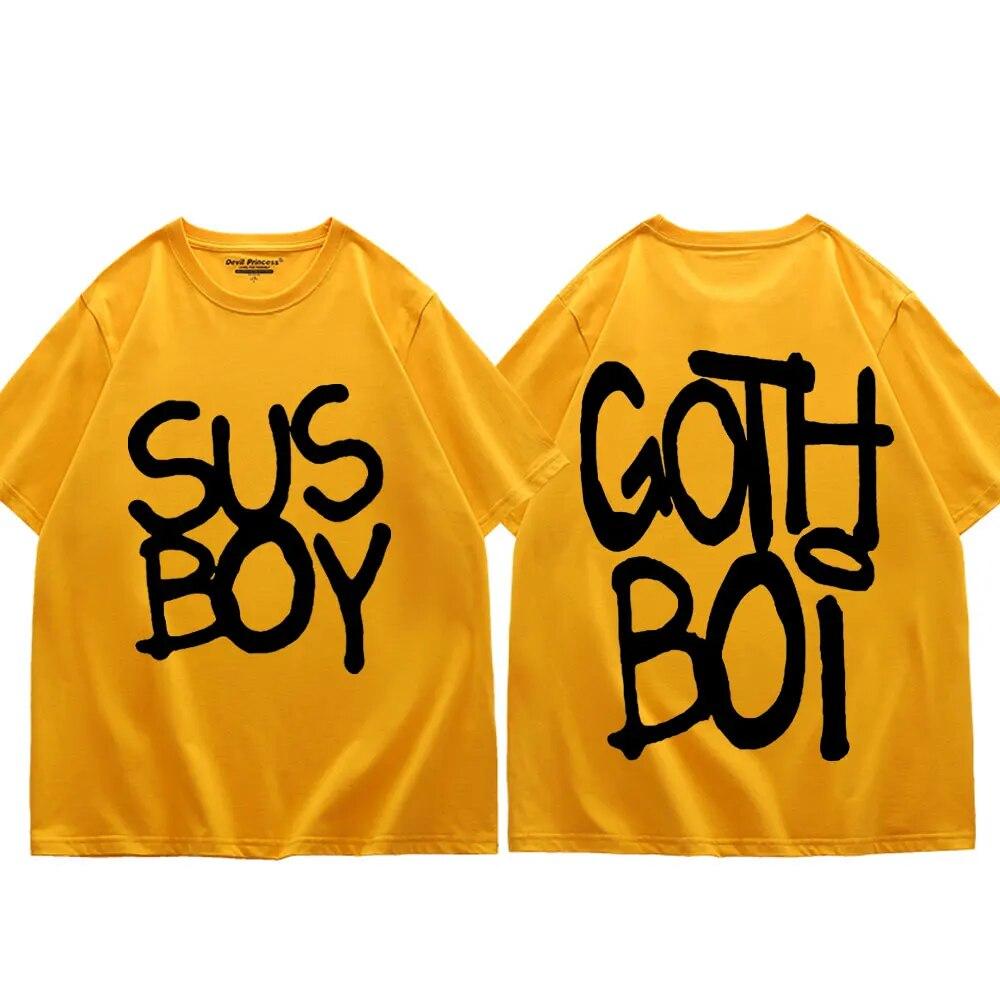 Футболки с принтом Rapper Lil Peep Sus Boy, трендовая футболка в стиле хип-хоп с короткими рукавами, летние уличные модные футболки большого размера унисекс