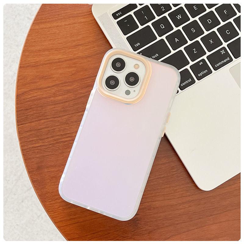 Подходит для Apple 16 Градиентный Лазерный Чехол для Телефона Матовый iPhone 15 ProMax Противоударный 14 Противоударный 13 Защитный Чехол