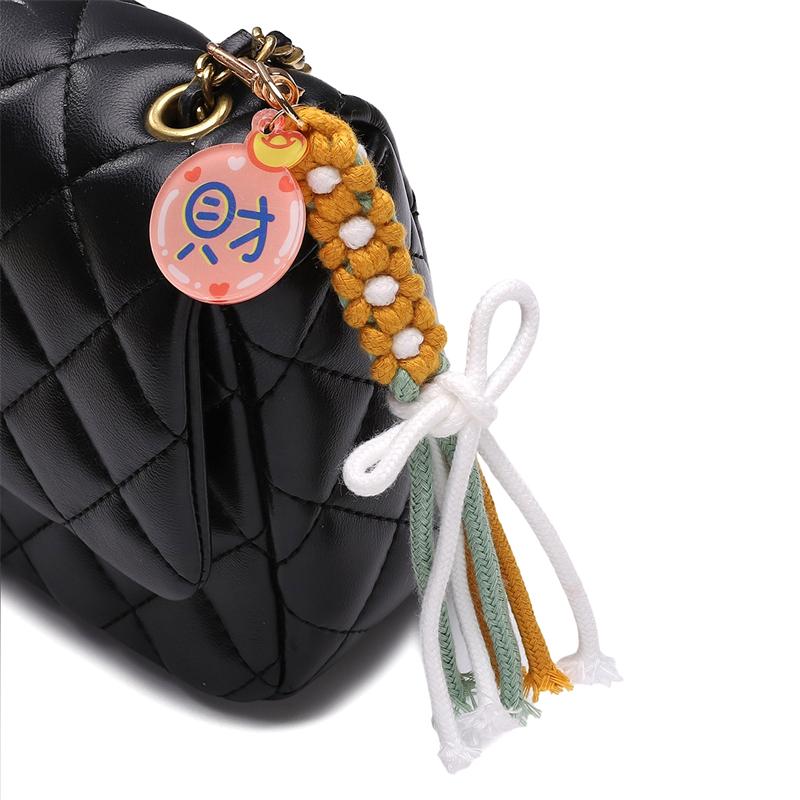 1pc/bag Alloy + Cotton Rope Daisy Key Chain DIY Craft Accessories