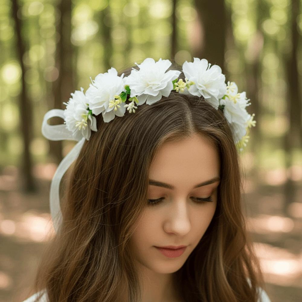 Simulation Flower Bride Garland Thai Flower Headband Elegant Wedding Headwear Portrait Photography