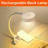 Складная мини-книга-лампа с клипсой, перезаряжаемая через USB, светодиодный ночник, 3 режима, защита глаз, плавная регулировка яркости, гибкая, для чтения в спальне