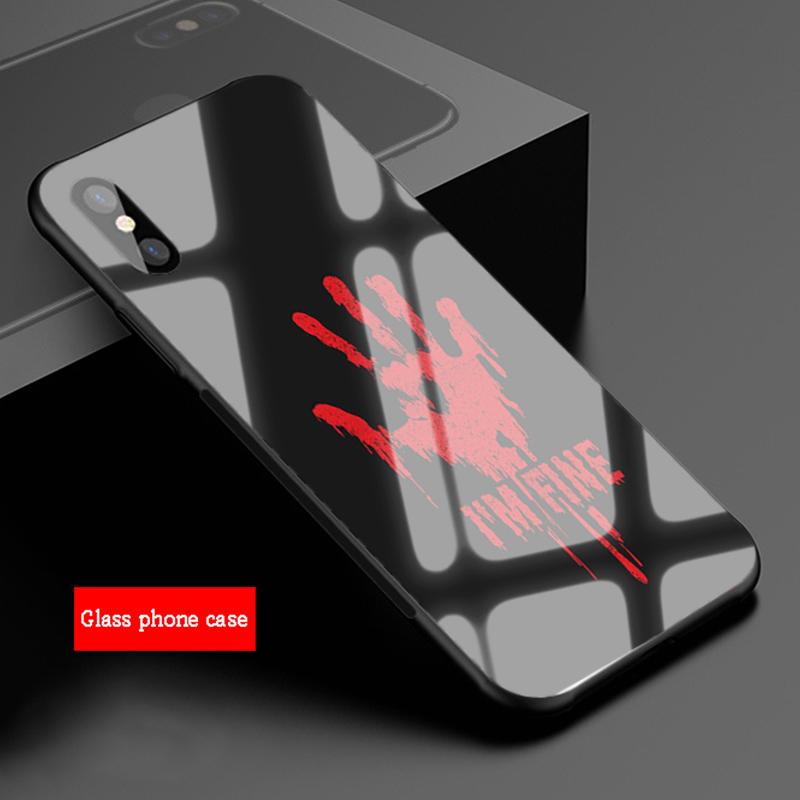 Чехол из закаленного стекла с принтом руки для iPhone 12 11 Pro Max 5 6 7 8 PLUS X XS XR XSMax Shell 12Pro Cover Shell