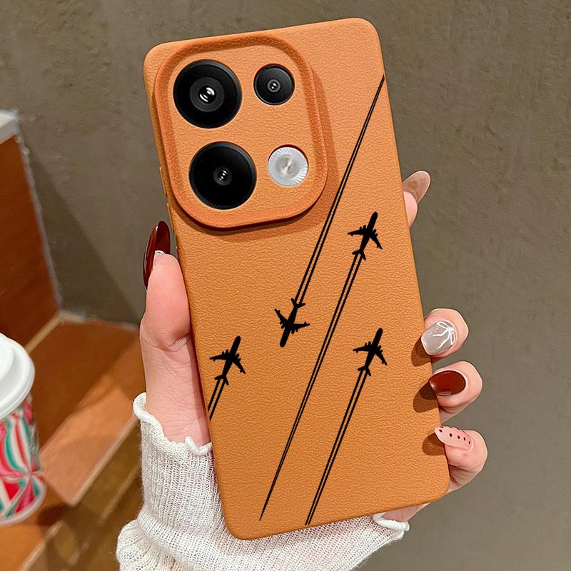 Aircraft Route Print TPU Soft Case For Xiaomi 13T Pro Redmi X6 M6 Pro Note 14 Pro 13 12 11 10 Pro Matte Leather Texture Shockproof Slim Phone Cover