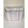 Yamato Bussan Straws, White, Pink, and Blue, 21cm, Bendable Colored Straws, Poly Bag, Commercial Use, 500 Straws